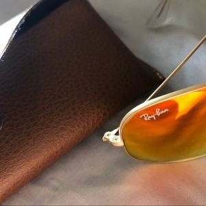 Red/orange tint Ray-bans W CASE